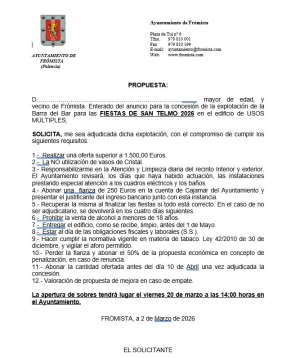 Barra del Bar FIESTAS DE SAN TELMO 2026