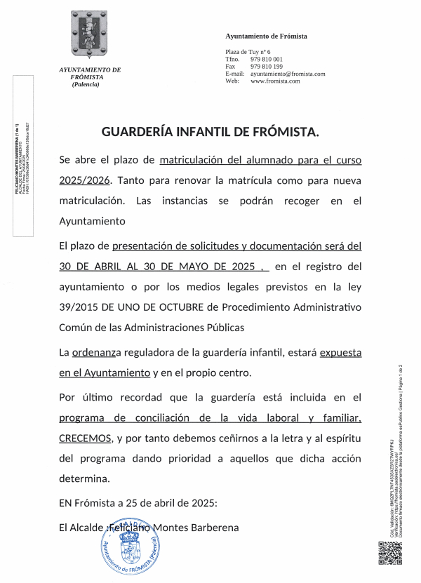 GUARDERÍA INFANTIL DE FRÓMISTA
