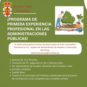 Programa de primera experiencia profesional en las Administraciones Públicas