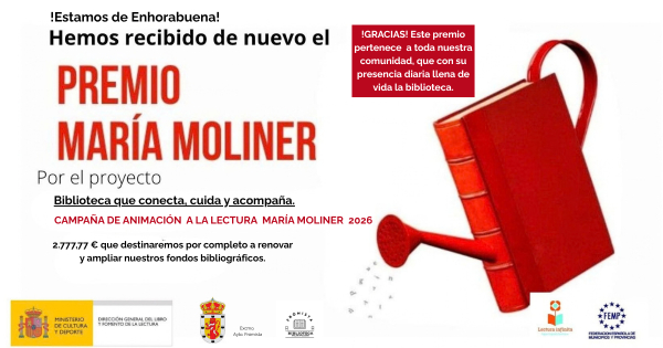 PREMIO CONCURSO DE ANIMACI&Oacute;N A LA LECTURA  MARIA MOLINER 2026