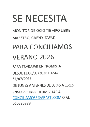 OFERTA DE EMPLEO PROGRAMA CONCILIAMOS