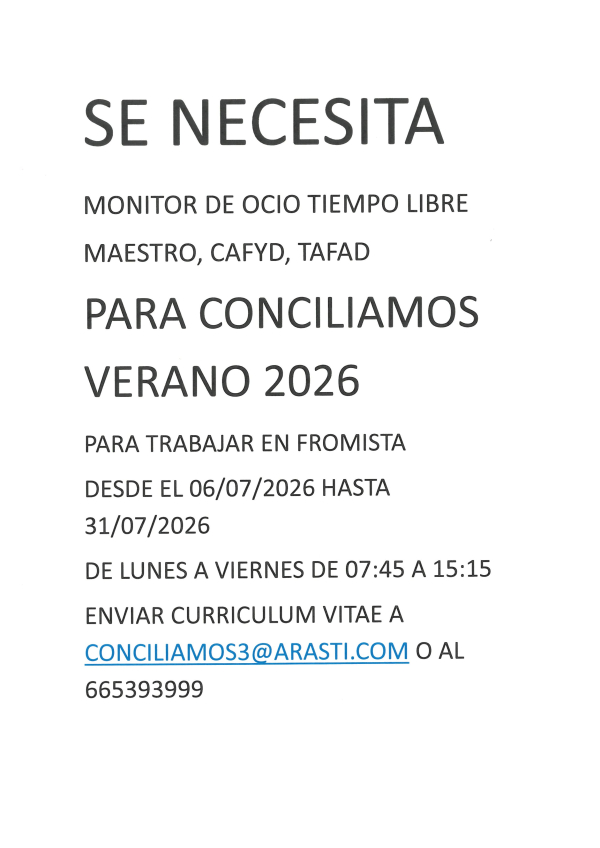 OFERTA DE EMPLEO PROGRAMA CONCILIAMOS