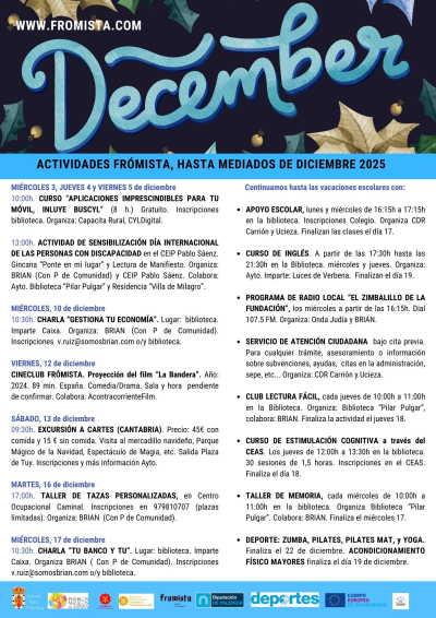 HOJA INFORMATIVA HASTA MEDIADOS DE DICIEMBRE