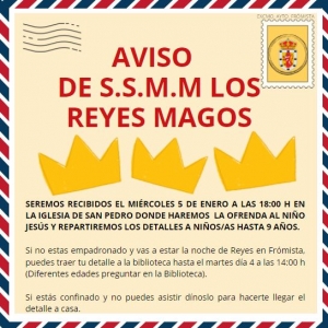 AVISO DE S.S.M.M LO SREYES MAGOS