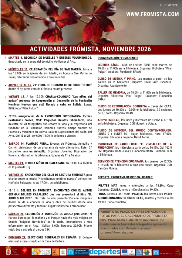 HOJA INFORMATIVA NOVIEMBRE FR&Oacute;MISTA