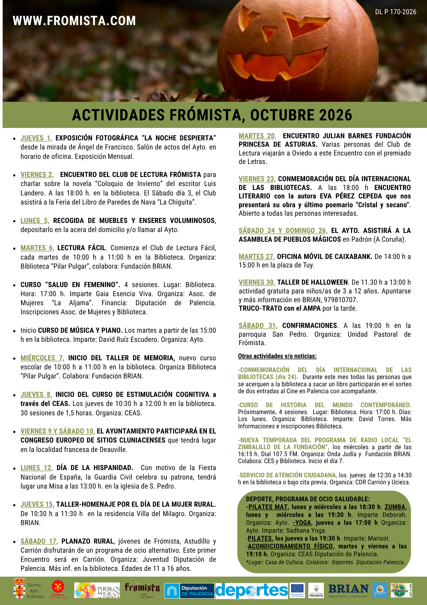 HOJA INFORMATIVA  MES DE OCTUBRE 2026